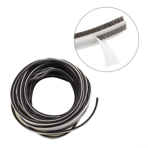 10 m isolierendes Zugluftstopper-Bürstenband, Wetterdichtung für Türen und Fenster, um Staub und Wind zu blockieren (9 × 15 mm, grau) von ZYWUOY