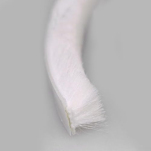 10 m isolierendes Zugluftstopper-Bürstenband, Wetterdichtung für Türen und Fenster, um Staub und Wind zu blockieren (9 × 15 mm weiß) von ZYWUOY