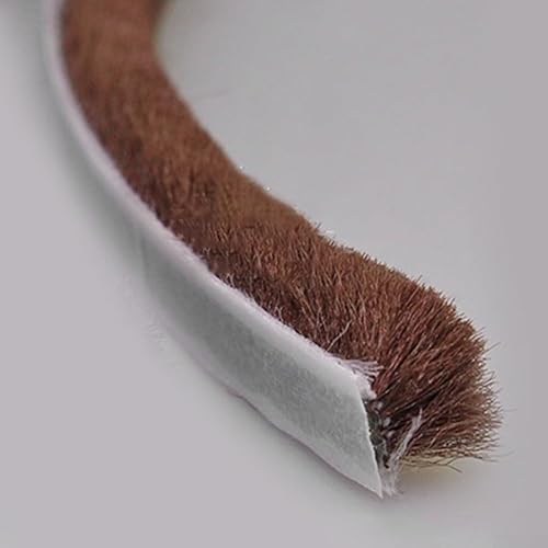 10 m isolierendes Zugluftstopper-Bürstenband, Wetterdichtung für Türen und Fenster, um Staub und Wind zu blockieren (9 × 9 mm braun) von ZYWUOY