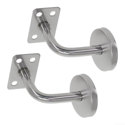 2 x Handlaufhalterung, Bannister-Wandstütze, Handlauf-Balustraden-Moppstick, sichere Handlaufstütze, für sicherere Treppen, Flure (flache Unterstützung) von ZYWUOY