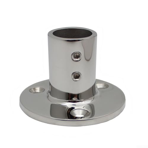 316 Edelstahl-Boot-Handlauf-Basis, runde Rohr-Basishalterung, passend für 7/8 Zoll oder 1 Zoll Rohr Yacht Geländer Halterung, Marine Boot Hardware (22 mm) von ZYWUOY