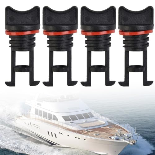 4 x Abflussstopfen für Boote mit Halteöse für Standard-Grobgewinde-Basis von ZYWUOY