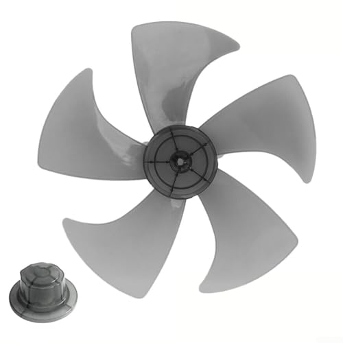 5 Blatt 14 Zoll Lüfterblatt für Stand- und Schreibtischventilatoren Kunststoff mit Mutterabdeckung für einfache Installation (transparentes Schwarz) von ZYWUOY