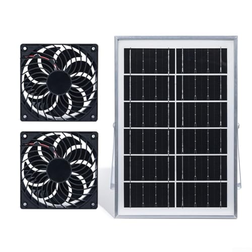 8 W 6 V Solar-Abluftventilator, Wohnmobil-Lüftungsventilator, für Gewächshaus, Hühnerhaus, Kühlung, für Luftzirkulationsbedürfnisse, energiesparend (Doppelventilator) von ZYWUOY