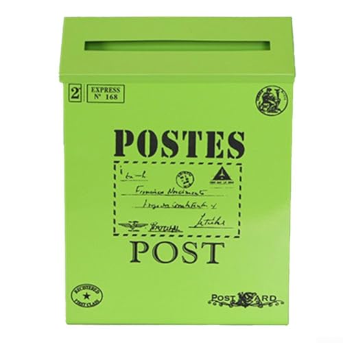 Charming Retro Design Wall Mounted Mailbox Perfectly Suited for Decorative Uses At For Home (Green) von ZYWUOY