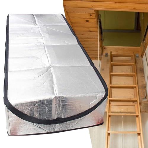 Dachbodentreppe Isolierabdeckung, feuerfeste 2-lagige wärmereflektierende Aluminiumabdeckung, 63,5 x 137,2 x 27,9 cm, energieeffiziente Temperaturregelung Dachbodentreppe Isolierabdeckung, feuerfeste 2-lagige wärmereflektierende Aluminiumabdeckung, 63,5 x 137,2 x 27,9 cm, energieeffiziente Temperaturregelung von ZYWUOY