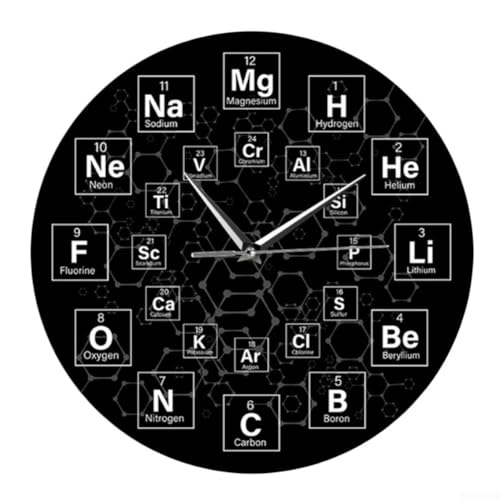 Dekorative Uhr mit chemischen Elementen für Zuhause oder Klassenzimmer Dekoration von ZYWUOY