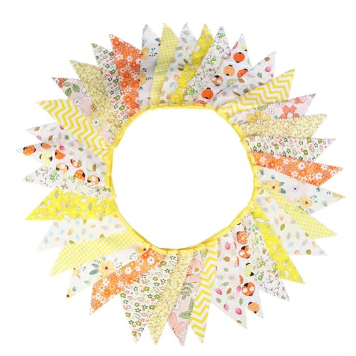 Dekorative Wimpelkette mit 36 Flaggen für Hochzeiten, Geburtstage und Versammlungen, 90 cm, Gelb von ZYWUOY