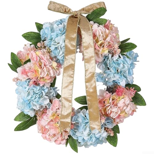 Dekorativer Halloween-Kranz mit künstlichen Blumen zum Aufhängen an der Tür und Fotografie-Requisite, langlebiges Kunststoffmaterial für den saisonalen Gebrauch (Powder Blue Version) von ZYWUOY
