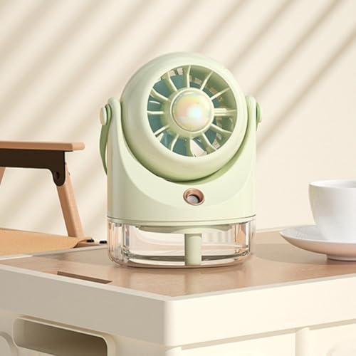 Desktop-Sprühventilator, tragbarer Klimaanlagen-Ventilator, 3 Geschwindigkeiten, Verdunstungskühler mit 100 ml Fassungsvermögen, Wassertank, für Zuhause und Büro (grün) von ZYWUOY