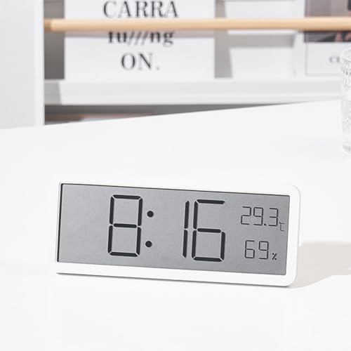 Digitale LCD-Wanduhr, automatische Anpassung der Sommerzeit, mit Temperatur- und Feuchtigkeitsanzeige, Dual-Stromquelle, für Zimmer Digitale LCD-Wanduhr, automatische Anpassung der Sommerzeit, mit Temperatur- und Feuchtigkeitsanzeige, Dual-Stromquelle, für Zimmer von ZYWUOY