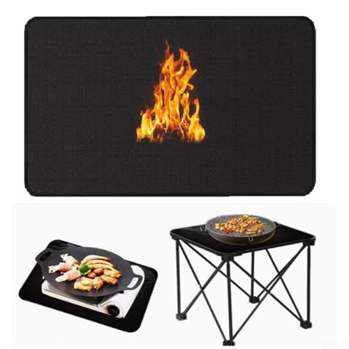 Doppelseitige hitzebeständige Silikonmatte, 0,6 mm dick, feuerfeste Matte, für Camping, Heckklappe und Kochaktivitäten im Garten (61 x 79 cm) von ZYWUOY