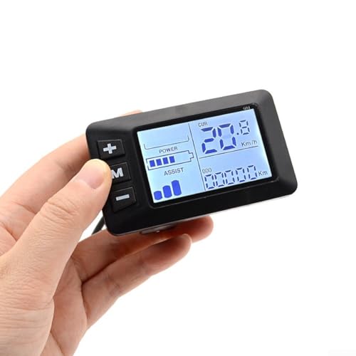 E-Bike-LCD-Anzeige-Messgerät, 24 V, 36 V, 48 V, elektrisches Display mit 5 Pins, wasserdichtes Schnittstellenkabel, für Monitor-E-Bike-Leistung (Farbbildschirm) von ZYWUOY
