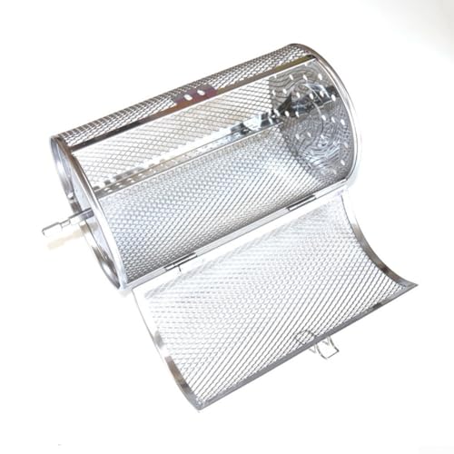 Edelstahl Bratkäfig 360° drehbarer Trommelbräter Käfig für Kaffeebohnen Braten und Grillen von Pommes oder Huhn (F) von ZYWUOY