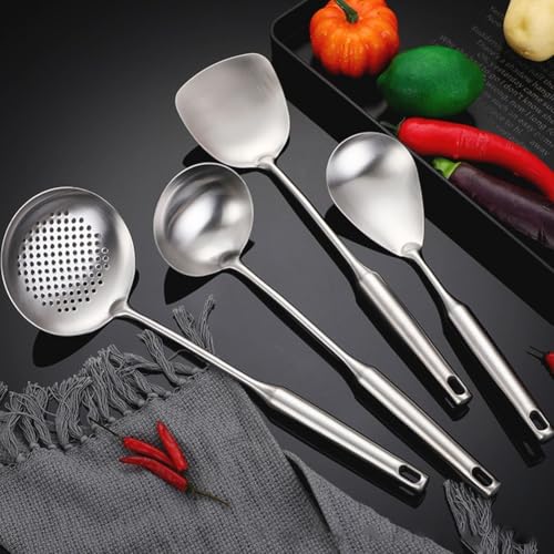 Edelstahl-Wok-Utensilienspatel mit langem Griff für müheloses Kochen (E) von ZYWUOY