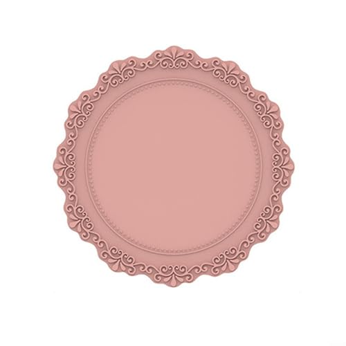 Elegante Spitze Blume Silikon Tischunterlage Hitzebeständig und leicht zu reinigen Esszimmer Zubehör (Rosa) von ZYWUOY