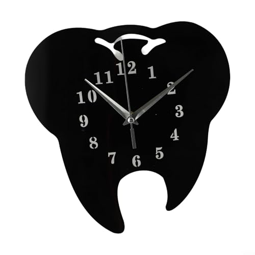 Elegante und stilvolle Zahnspiegel-Wanduhr aus Acryl für jeden Raum in Ihrem Zuhause (schwarz) von ZYWUOY