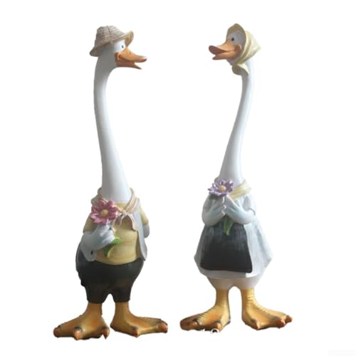 Enten-Ornamente aus Kunstharz für den Außenbereich, charmanter Touch für die Natur (C) von ZYWUOY