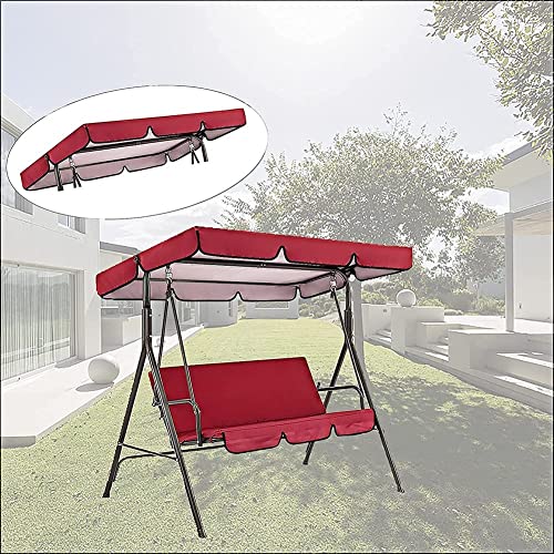 Ersatzdach für 3 Personen Gartenschaukel 210D Oxford Tuch Sonnenschutz Abdeckung (rot) von ZYWUOY
