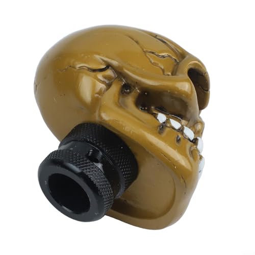 Fit ABS Auto Skull Shift Head Schaltknauf für Schaltgetriebe, kommt mit Werkzeug und Zubehör für die Installation (Gelb) von ZYWUOY