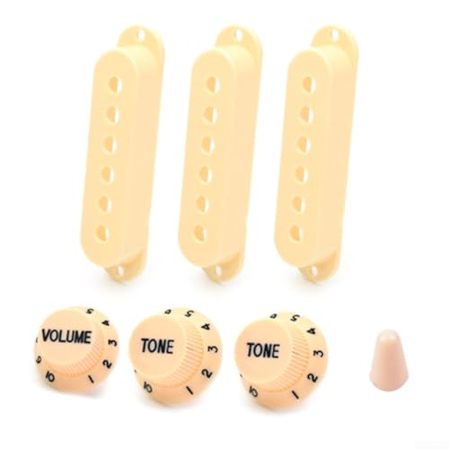 Guitar Performance Enhancer Complete Single Coil Pickup Cover Set with Essential Controls (Yellow) von ZYWUOY