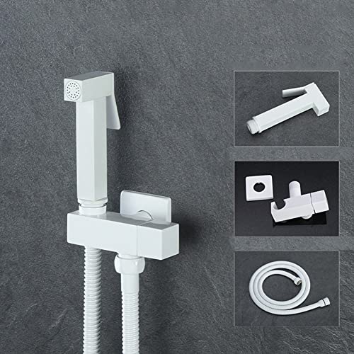 Handheld Toilette Bidet Sprüher, Weiß All Copper Square Bidet Wasserhahn, Hygienische Dusche WC für Toilette Reinigung Haustier Bad Damen Waschen von ZYWUOY