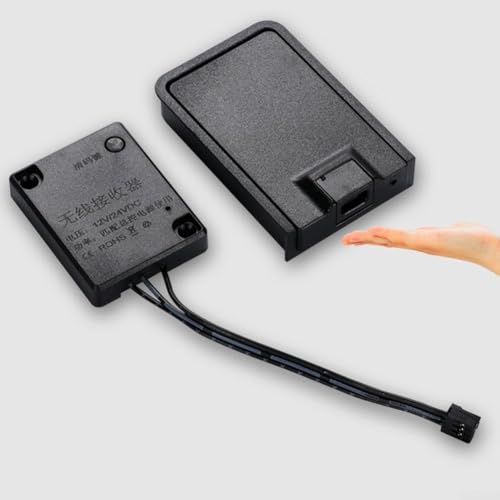 Hochwertiger kabelloser Touch-/Handfeger-Sensor-Schalter, perfekt für Schränke (Türberührung/Handfeger-Sensorschalter ++Empfänger) von ZYWUOY