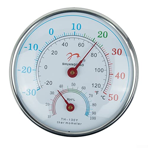 Indoor Analog Thermometer, Thermometer Hygrometer Thermo Analog Luftfeuchtigkeit Raumklimakontrolle Innen für Innen/Außen von ZYWUOY