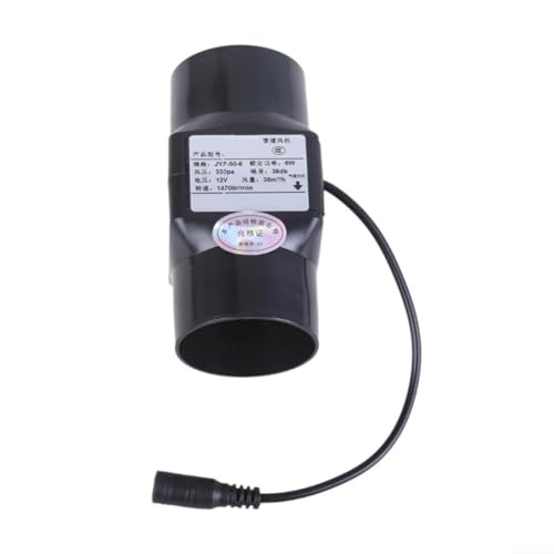 Kanalventilator für den Innenbereich, Inline-Abluftventilator, 12 V, 6 W, mit 50 mm Durchmesser, zum Entfernen von abgestandener Luft in Badezimmern und kleinen Räumen, Schwarz Kanalventilator für den Innenbereich, Inline-Abluftventilator, 12 V, 6 W, mit 50 mm Durchmesser, zum Entfernen von abgestandener Luft in Badezimmern und kleinen Räumen, Schwarz von ZYWUOY