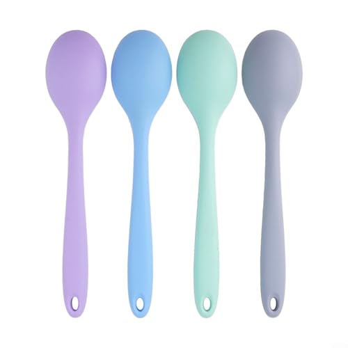 Kitchen Silikon Rührlöffel, 4-teiliges Set zum Kochen, zum Backen, Rühren und Servieren (02) von ZYWUOY