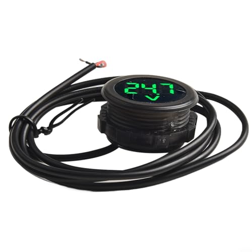 Kompaktes DC Spannungsmesser 4 100V LED Display Rundes Design für schnelle Spannungs- und Stromprüfungen (wasserdicht) von ZYWUOY