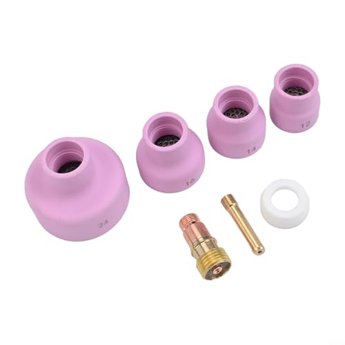 Komplettes Set mit 7 Düsenbechern und Gaslinsen-Schweißzubehör für WP920 WIG-Taschenlampe mit Messing und Keramikmaterialien (1,6 mm) von ZYWUOY