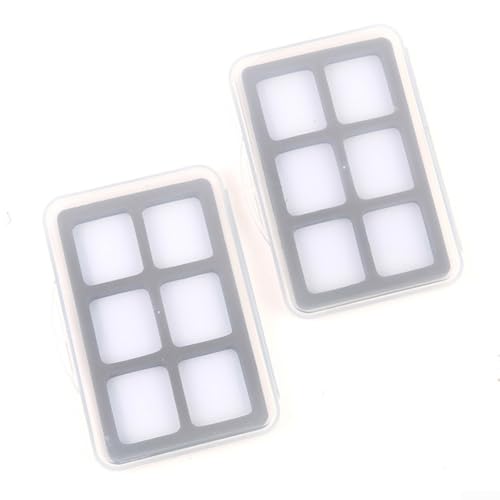 Leichtes und kompaktes Fliegenfischbox-Set, 2 wasserdichte Behälter für Haken (6 Quadrate) von ZYWUOY