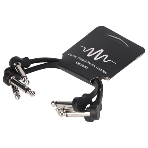 Leistungsstarkes 15,2 cm rechtwinkliges Gitarren-Effektkabel für zuverlässige Klanglieferung (3 Stück, 16 cm, schwarz) von ZYWUOY