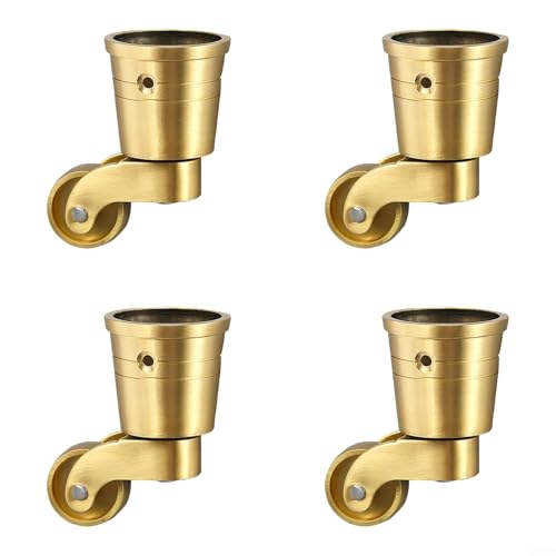 Möbelrollen aus Messing, 360 Grad drehbar, robuste Räder mit leisen Lagern, für Sofas, Tische, Couchtische und andere Haushaltsmöbel, 4 Stück von ZYWUOY