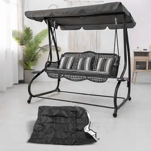 Outdoor-Schaukelabdeckung für alle Jahreszeiten, 420D wasserdichtes Design für zuverlässigen Schutz (142 x 120 x 18 cm, schwarz) von ZYWUOY