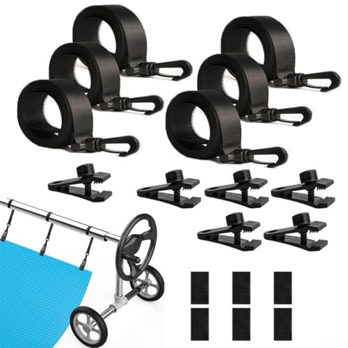 Pool Solar Cover Reel Kit, Solar Cover Straps And Clips Attachment, Solar Blanket Straps Kit, For Large Inground Pool Covers Pool Solar Cover Reel Kit, Solar Cover Straps And Clips Attachment, Solar Blanket Straps Kit, For Large Inground Pool Covers von ZYWUOY