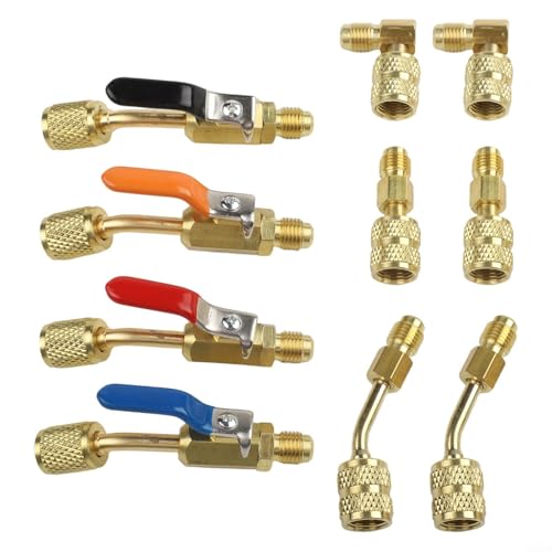 Robustes 10-teiliges Klimaanlagen-Werkzeug-Set für HVAC-Systeme mit Messing-Legierung, auslaufsicheres Design und Kompatibilität mit R410A für R134A R12 R22 Robustes 10-teiliges Klimaanlagen-Werkzeug-Set für HVAC-Systeme mit Messing-Legierung, auslaufsicheres Design und Kompatibilität mit R410A für R134A R12 R22 von ZYWUOY