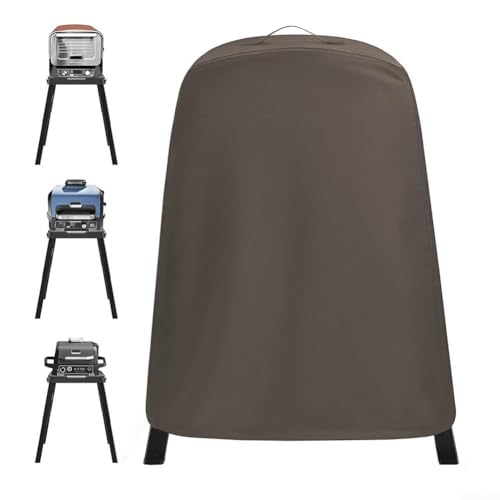 Runde Grillabdeckung, 210D-Gewebe, wetterbeständig, für den Außenbereich, vertikal, für Garten, Terrasse, 89 x 69 x 115 cm (grau) von ZYWUOY