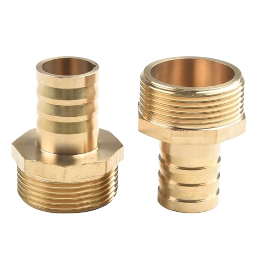 Schlauchendstück-Adapter aus Messing für BSP-Außengewinde, 2-teiliges Set für einfachen Anschluss (3 cm männlich x 25 mm) von ZYWUOY