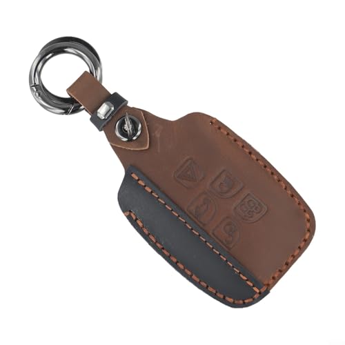 Schlüsseletui aus Leder kompatibel mit Jaguar Modellen XE XF XJ FPace und FType (Braun) von ZYWUOY