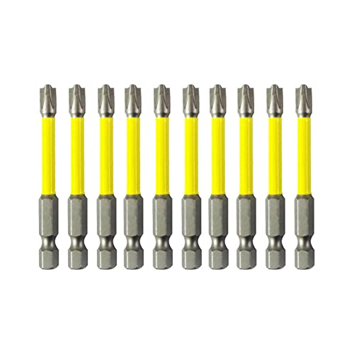 Schraubendreher-Bits-Set, 65 mm, magnetisch, Spezialschlitz, Kreuz-Schraubendreher-Bit für Elektriker FPH2 Elektrowerkzeug, 10 Stück von ZYWUOY