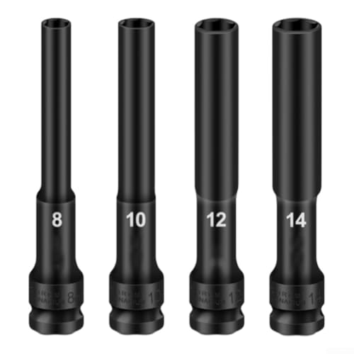 Sechskant-Steckschlüssel-Set, 12 Antrieb mit Chrom-Vanadium-Stahl, inklusive Größen von 8 mm bis 14 mm für Anwendungen von ZYWUOY