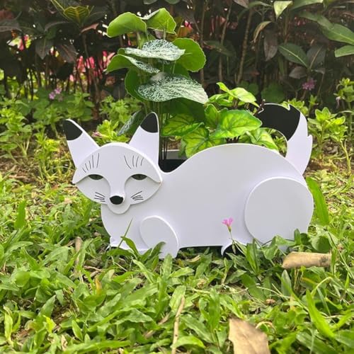 Siamkatzen-Blumentopf aus Kunstharz, lustige und funktionale Ergänzung für Ihr Haus oder Ihren Garten (weiße Katze 2) von ZYWUOY