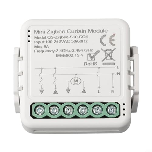 Smart Curtain Switch Modul, Für ZigBee Technologie, Für Rollos Rollladen, App Fernbedienung, Sprachsteuerung, Teilen Steuerung mit Familienmitgliedern (Zigbee) von ZYWUOY
