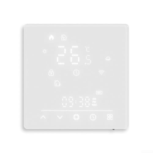 Smart-Thermostat, WLAN für Tuya Smart Home Matter, elektrische Fußbodenheizung, Smart-Schalter, integrierte Wetterstation, 88 x 88 mm (GA) von ZYWUOY