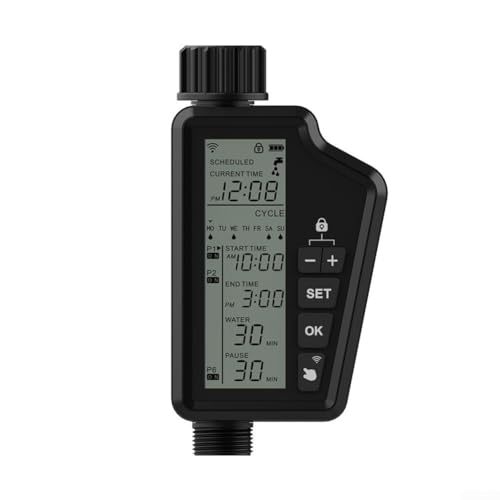 Smart Water Timer, für Tuya WiFi Garten Bewässerungsgerät Fernbedienung Bewässerungs-Timer mit Regenfallverzögerung, manuelle Bewässerungsfunktion von ZYWUOY