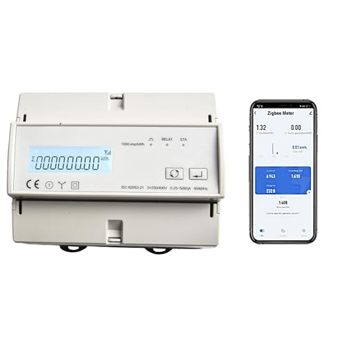 Smart WiFi Stromzähler 3 Phasen, 0,25A-80A Drehstromzähler, Solar PV Bi Richtung Zwei-Wege-Tuya Intelligente Energiezähler Stromverbrauch Monitor, DIN-Hutschiene - Strommessgerät mit LCD-Bildschirm Smart WiFi Stromzähler 3 Phasen, 0,25A-80A Drehstromzähler, Solar PV Bi Richtung Zwei-Wege-Tuya Intelligente Energiezähler Stromverbrauch Monitor, DIN-Hutschiene - Strommessgerät mit LCD-Bildschirm von ZYWUOY