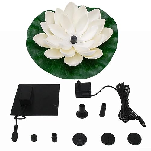 Solar Lotus Springbrunnen, angetriebene Vogeltränke schwimmende Wasserpumpe Teich Garten Pool Solar Springbrunnen Lotusblatt Schwimmender Sprinkler von ZYWUOY
