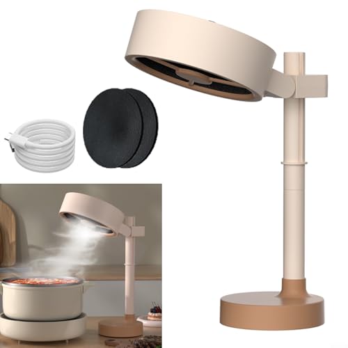 Tragbare Dunstabzugshaube zum Kochen, 90 ° verstellbare Drehung, Desktop-Dunstabzugshaube, geräuscharm, USB-abnehmbarer Ventilator mit wiederverwendbarem Filter aus Baumwolle (2. Generation) von ZYWUOY
